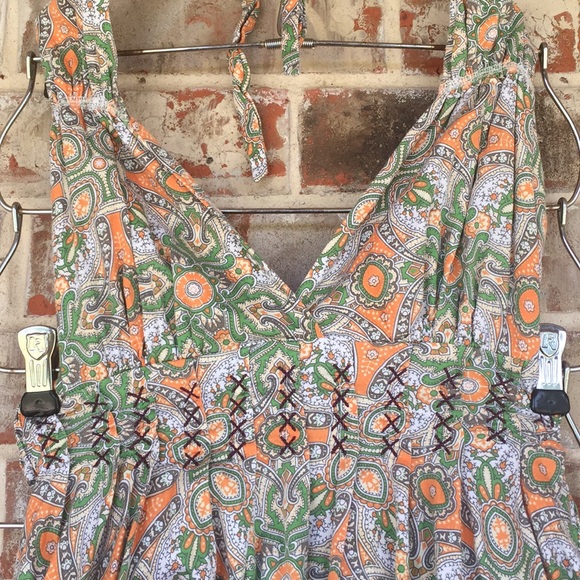 ANTHRO Odd Molly Boho Open-Back Halter Layer Dress - Picture 5 of 8